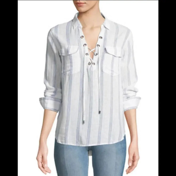 RAILS Matea Flamenco Striped Lace-Up Long-Sleeve Top Size Large NWOT - Picture 15 of 15